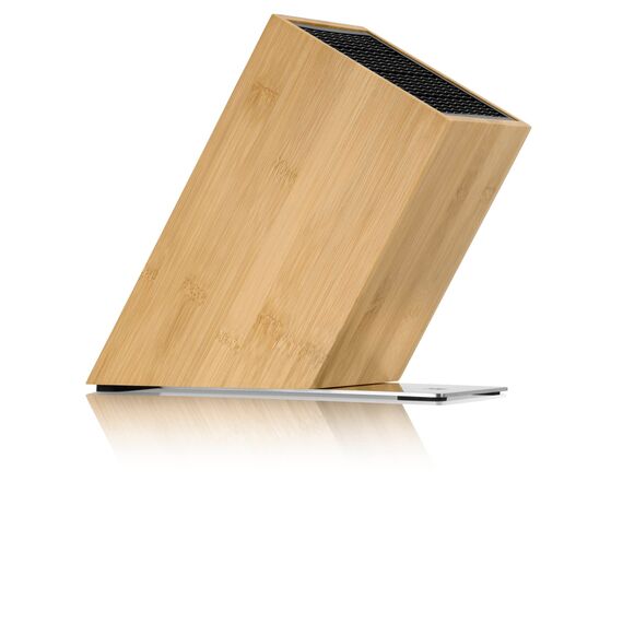 WMF Messerblock unbestückt leer ohne Messer Flextec Einsatz, Bambus hell, Bambusholz, Hochleistungskunststoff, passend für bis zu 15 Küchenmesser, Cromargan Edelstahl rostfrei