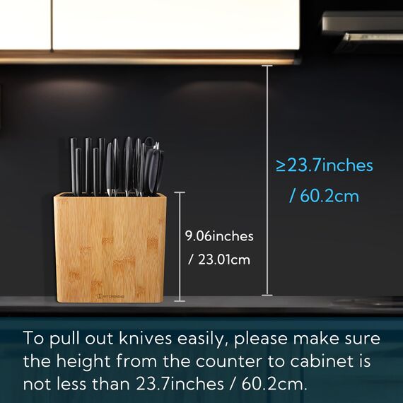 XL Universal-Messerblock mit Schlitzen für Scheren und Schärfstab – Messerhalter für sichere, platzsparende Messeraufbewahrung – Einzigartiges Schlitz-Design zum Schutz der Klinge