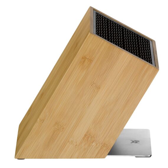 WMF Messerblock unbestückt leer ohne Messer Flextec Einsatz, Bambus hell, Bambusholz, Hochleistungskunststoff, passend für bis zu 15 Küchenmesser, Cromargan Edelstahl rostfrei