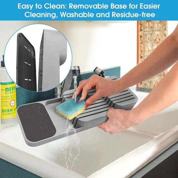 Verbesserte Messerblock für Schublade, Zweistufiger Messer Organizer mit Schlitzen, Platz für 9 Messer, Knife Block mit Anti-Rutsch-Pad, für Schubladen oder Arbeitsfläche, Sicher, Kompakt - Grau