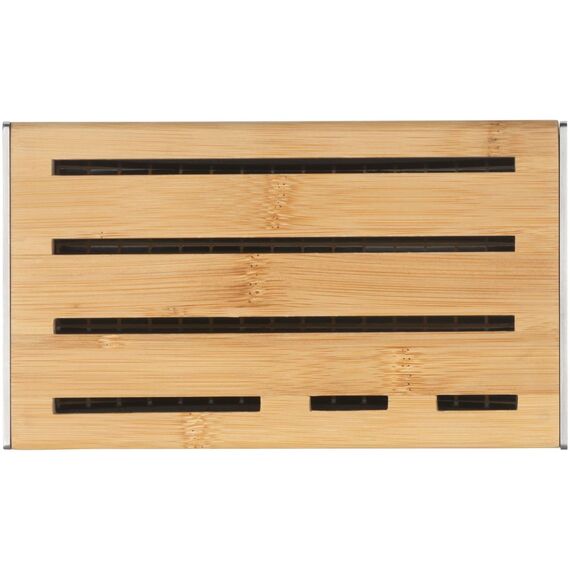 WMF Messerblock Transparent unbestückt leer ohne Messer Flextec, Bambus, hell, kompaktes Design, platzsparend