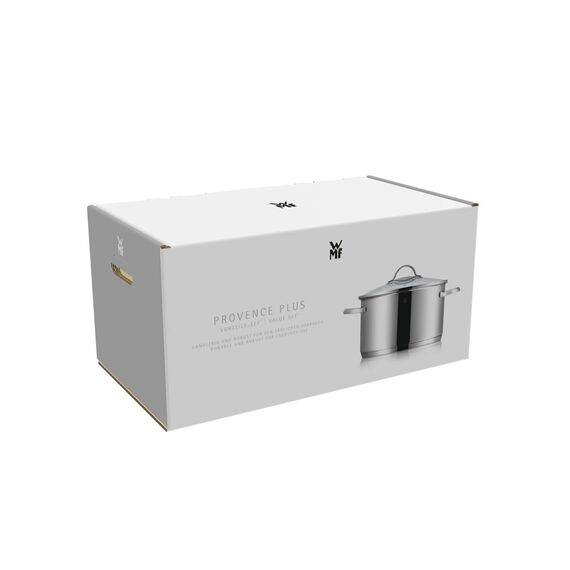 WMF Provence Plus Topfset Induktion 5-teilig, Kochtopf Set mit Glasdeckel, Cromargan Edelstahl poliert, Töpfe Set unbeschichtet