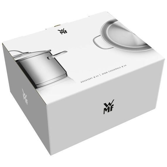 WMF Diadem Plus Kochtopf 24 cm mit Glasdeckel, Kochtopf Induktion 6,5l, Cromargan Edelstahl Topf poliert, unbeschichtet, spülmaschinengeeignet, für alle Herdarten geeignet