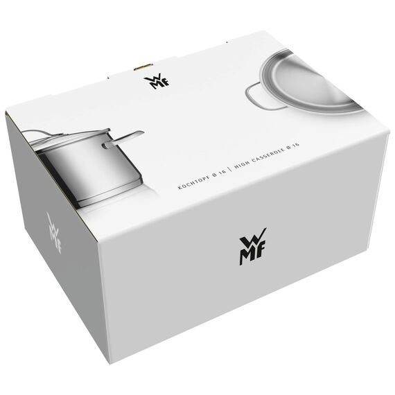 WMF Diadem Plus Kochtopf klein 16 cm, Glasdeckel, Fleischtopf Induktion 2l, Cromargan Edelstahl poliert, unbeschichtet