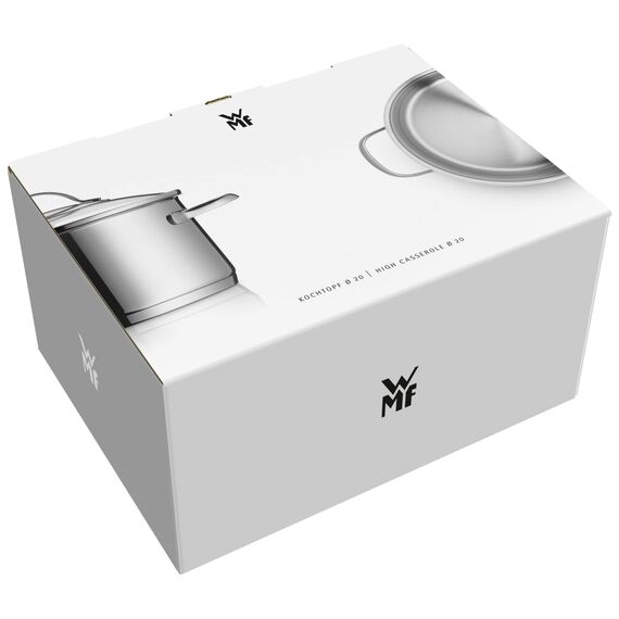 WMF Diadem Plus Kochtopf Induktion 20 cm – 3,7 l großer Fleischtopf aus Cromargan Edelstahl mit Glasdeckel, hohem Rand, spülmaschinenfest, langlebig und unbeschichtet für gesunde, leckere Mahlzeiten