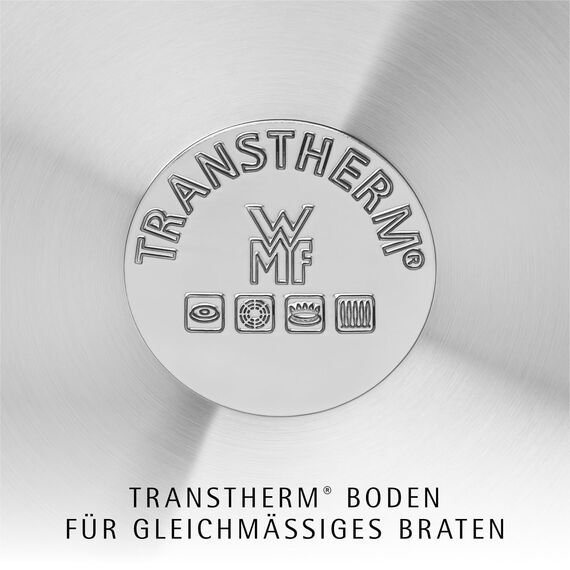 WMF Profi Edelstahlpfanne 20 cm, Bratpfanne Induktion, unbeschichtet, spülmaschinengeeignet, backofenfest bis 250 Grad, für alle Herdarten geeignet, für hohe Temperaturen, tropffrei, ergonomisch