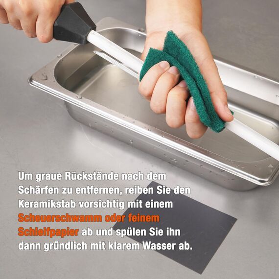 SHARPAL 118H Professioneller Keramik-Schärfstab Küchenmesser-Schärfstab mit bruchsicherer Kappe Eingebaute Winkelführung