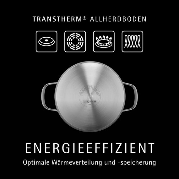 WMF Provence Plus Topfset Induktion 5-teilig, Kochtopf Set mit Glasdeckel, Cromargan Edelstahl poliert, Töpfe Set unbeschichtet