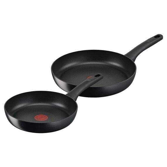 Tefal Hard Titanium On Pfannenset 24 + 28 cm, Pfanne Induktion, Aluminium, unbedenkliche Antihaftversiegelung, Thermo-Signal bei idealer Brattemperatur, für alle Herdarten geeignet, G28890