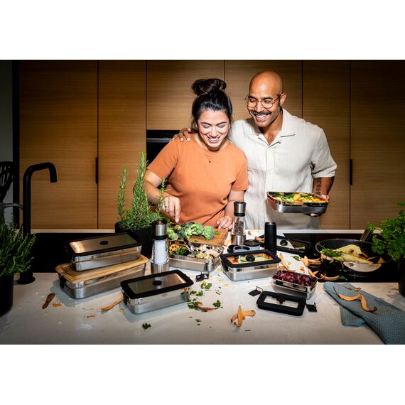 RÖSLE Elegance ProCeraPlus Bratpfanne, Antihaft und Robust - Ø 24 cm, Hitzebeständig bis 260 °C, Keramikversiegelung, silbern, Edelstahl 18/10