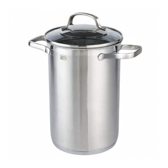 RÖSLE ELEGANCE Spargel und Pastatopf, Hochwertiger Topf zur Zubereitung von Nudeln oder Gemüse, 4,5 Liter, Edelstahl 18/10, Siebeinsatz, Spülmaschinengeeignet, 30.5 x 17.3 x 24.7 cm, Silberfarben