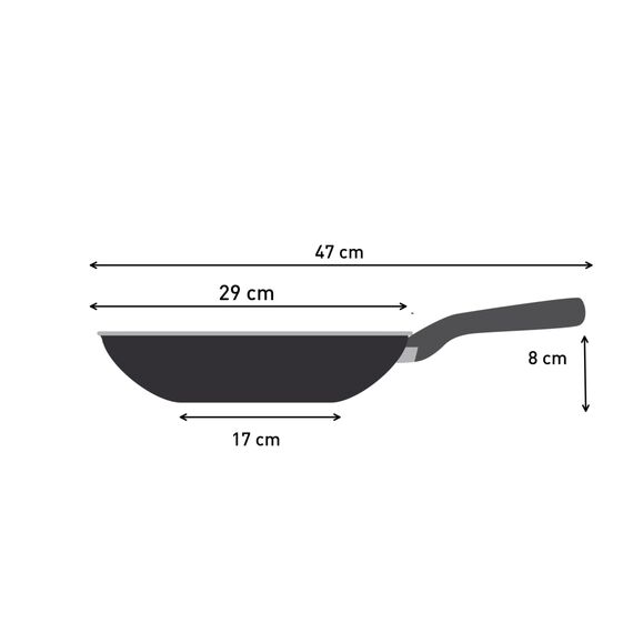 Tefal Hard Titanium On Wokpfanne Induktion 28 cm, Antihaftversiegelung, Thermo-Signal bei idealer Brattemperatur, für alle Herdarten geeignet, Aluminium, schwarz, G28819