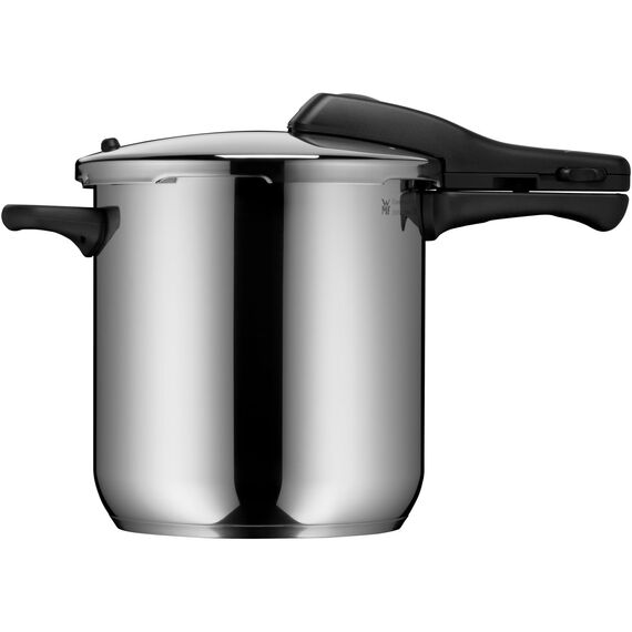 WMF Perfect One Pot Schnellkochtopf Induktion 8,5l, Dampfkochtopf, großes Kochsignal, 2 Kochstufen, abnehmbarer Deckelgriff, Cromargan Edelstahl