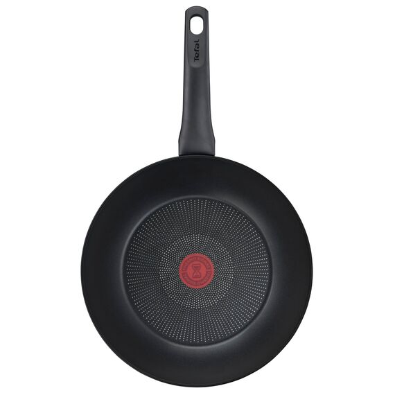 Tefal Hard Titanium On Wokpfanne Induktion 28 cm, Antihaftversiegelung, Thermo-Signal bei idealer Brattemperatur, für alle Herdarten geeignet, Aluminium, schwarz, G28819