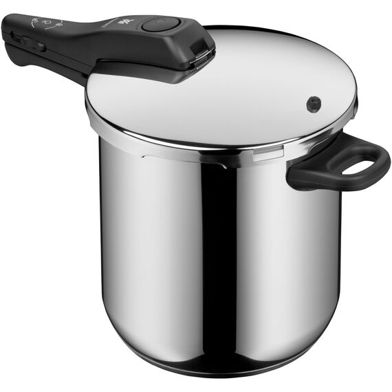 WMF Perfect One Pot Schnellkochtopf Induktion 8,5l, Dampfkochtopf, großes Kochsignal, 2 Kochstufen, abnehmbarer Deckelgriff, Cromargan Edelstahl
