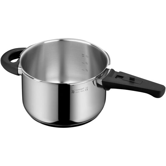 WMF Perfect One Pot Schnellkochtopf Induktion 2,5l, Dampfkochtopf, 2 Kochstufen, Einhand-Kochstufenregler, für alle Herdarten geeignet, Cromargan Edelstahl poliert