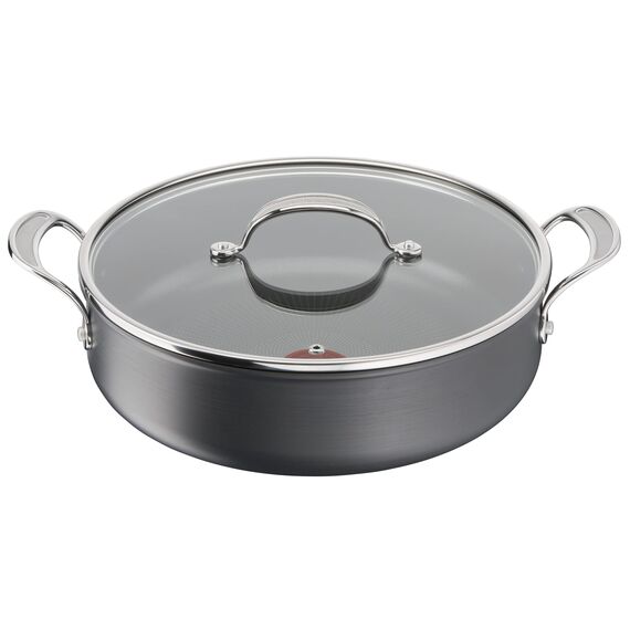 Tefal H9129943 Flache Pfanne, 30 cm, Jamie Oliver, harteloxiert, Aluminium, 5,4 Liter, Schwarz