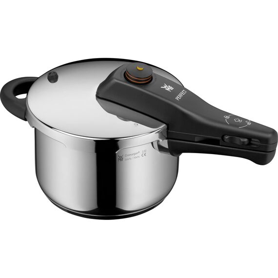 WMF Perfect One Pot Schnellkochtopf Induktion 2,5l, Dampfkochtopf, 2 Kochstufen, Einhand-Kochstufenregler, für alle Herdarten geeignet, Cromargan Edelstahl poliert
