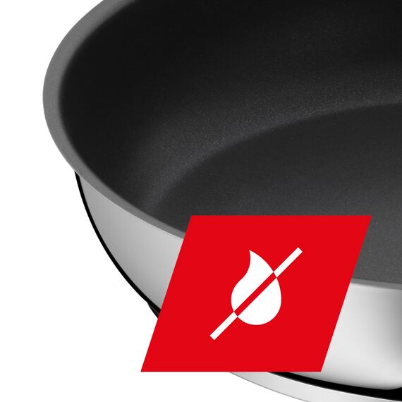 Silit Calabria Pfannen Set Induktion 2-teilig, 2 Bratpfannen 24, 28 cm, polierter Edelstahl, Antihaftversiegelung, backofengeeignet, wärmereduzierender Griff, breiter Schüttrand, induktionsgeeignet