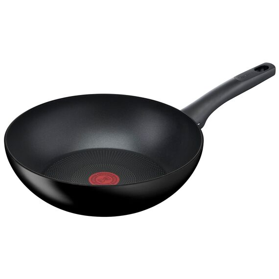 Tefal Hard Titanium On Wokpfanne Induktion 28 cm, Antihaftversiegelung, Thermo-Signal bei idealer Brattemperatur, für alle Herdarten geeignet, Aluminium, schwarz, G28819