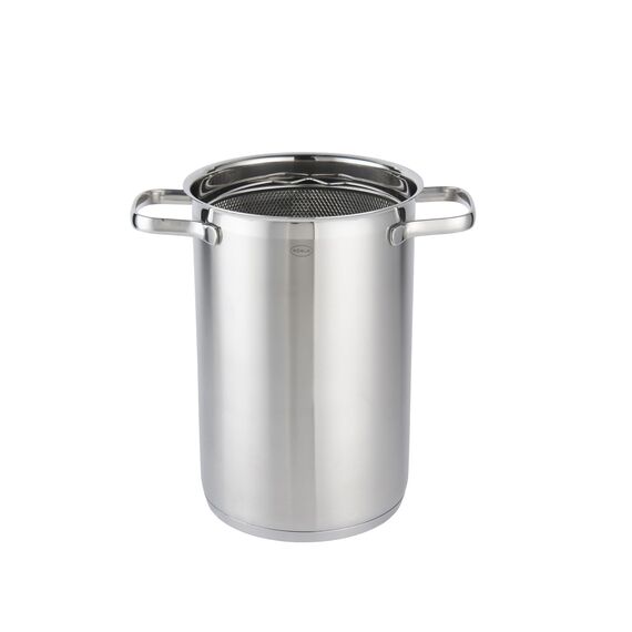 RÖSLE ELEGANCE Spargel und Pastatopf, Hochwertiger Topf zur Zubereitung von Nudeln oder Gemüse, 4,5 Liter, Edelstahl 18/10, Siebeinsatz, Spülmaschinengeeignet, 30.5 x 17.3 x 24.7 cm, Silberfarben