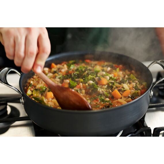 Tefal H9129943 Flache Pfanne, 30 cm, Jamie Oliver, harteloxiert, Aluminium, 5,4 Liter, Schwarz