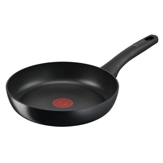 Tefal G28804 Hard Titanium On Bratpfanne 24 cm | Aluminium | unbedenkliche Antihaftversiegelung | Thermo-Signal Temperaturanzeiger | für alle Herdarten geeignet | induktionsgeeignet | Schwarz