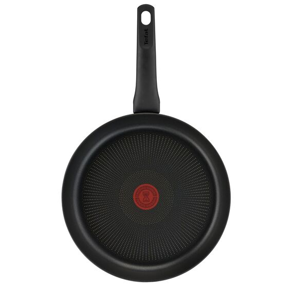 Tefal G28806 Hard Titanium On Bratpfanne 28 cm, Aluminium, unbedenkliche Antihaftversiegelung, Thermo-Signal Temperaturanzeiger, für alle Herdarten geeignet, induktionsgeeignet, Schwarz
