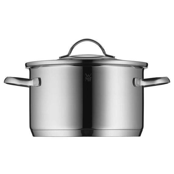 WMF Aparto Kochtopf groß 20cm, mit Glasdeckel, Fleischtopf, Induktionsgeeignet, 3,3l, Cromargan Edelstahl, poliert, unbeschichtet