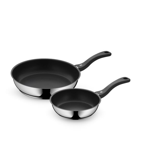 WMF Devil Pfannenset 2-teilig, Bratpfanne 28 cm + 20 cm, Pfanne Induktion, Cromargan Edelstahl beschichtet, Kunststoffgriff