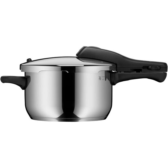 WMF Perfect One Pot Schnellkochtopf Induktion 4,5l, Dampfkochtopf, großes Kochsignal, 2 Kochstufen, abnehmbarer Deckelgriff, Cromargan Edelstahl