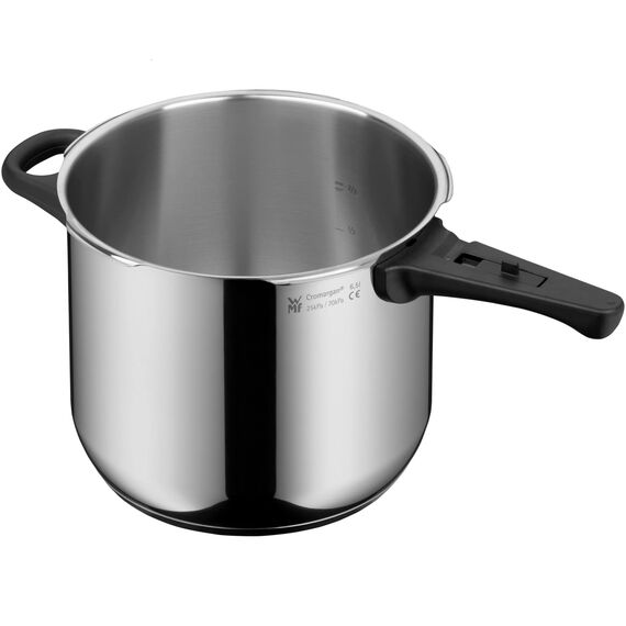 WMF Perfect One Pot Schnellkochtopf Induktion 6,5l, Dampfkochtopf, großes Kochsignal, 2 Kochstufen, abnehmbarer Deckelgriff, Cromargan Edelstahl