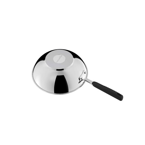 Amazon Basics 3-teiliges Brat- und Wokpfannen-Set mit Antihaftbeschichtung, induktionsgeeignet, mit bequemem Griff, Edelstahl, 24/28/28 cm