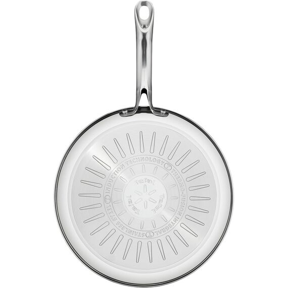 Tefal Infinite H8150425 - Induktionspfanne (24 cm, antihaftbeschichtet, Thermo-Signal bei idealer Temperatur, einfache Reinigung, geeignet für alle Herdarten, Edelstahl)