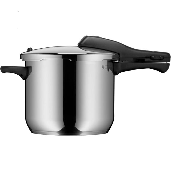 WMF Perfect One Pot Schnellkochtopf Induktion 6,5l, Dampfkochtopf, großes Kochsignal, 2 Kochstufen, abnehmbarer Deckelgriff, Cromargan Edelstahl