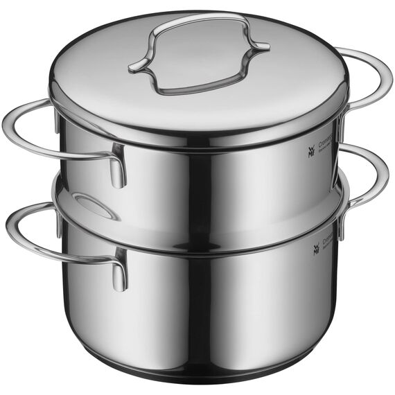 WMF Mini Dampfgarer mit Metalldeckel klein 16 cm, 1,5l, Dampftopf, Cromargan Edelstahl poliert, Induktion, Dampfgarer Topf stapelbar, ideal für kleine Portionen oder Singlehaushalte