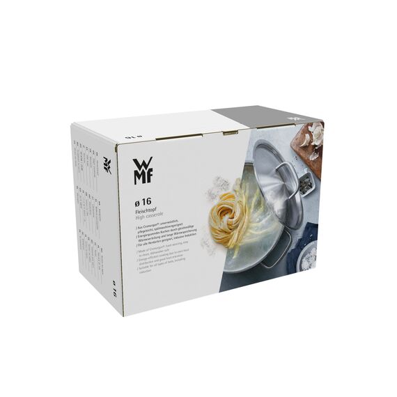 WMF Aparto Kochtopf klein 16cm, mit Glasdeckel, Bratentopf, Induktionsgeeignet, 1,4l, Cromargan Edelstahl, poliert, unbeschichtet, spülmaschinengeeignet