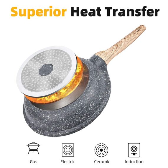 ZUOFENG Antihaft Pfanne Bratpfanne Beschichtet 28cm, Granit Pfannen Nonstick Frying Pan, Beschichtete Pfanne Für Gasherd Induktion