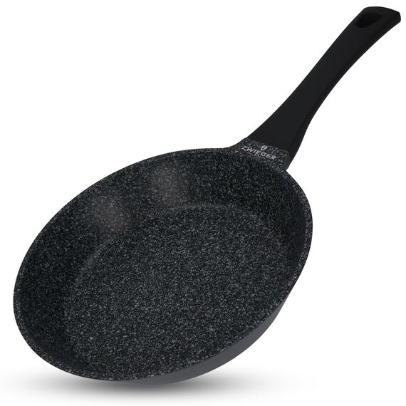 ZWIEGER Hochwertige Bratpfanne 24cm - Pfanne 24 cm Induktion, Aluguss, vollflächiger Edelstahlboden, für alle Herdarten (inklusive Induktion) geeignet – Antihaft, PFOA- & PFOS-frei