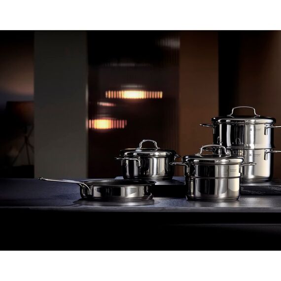 WMF Mini Dampfgarer mit Metalldeckel klein 16 cm, 1,5l, Dampftopf, Cromargan Edelstahl poliert, Induktion, Dampfgarer Topf stapelbar, ideal für kleine Portionen oder Singlehaushalte