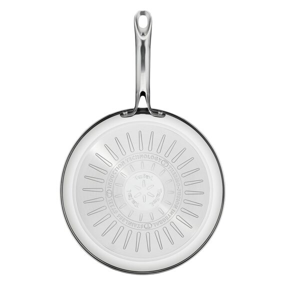 Tefal Infinite Pfanne Induktion 28 cm, Bratpfanne mit Antihaftversiegelung, Thermo-Signal bei idealer Brattemperatur, einfache Reinigung, für alle Herdarten geeignet, Premium-Edelstahl, H81506