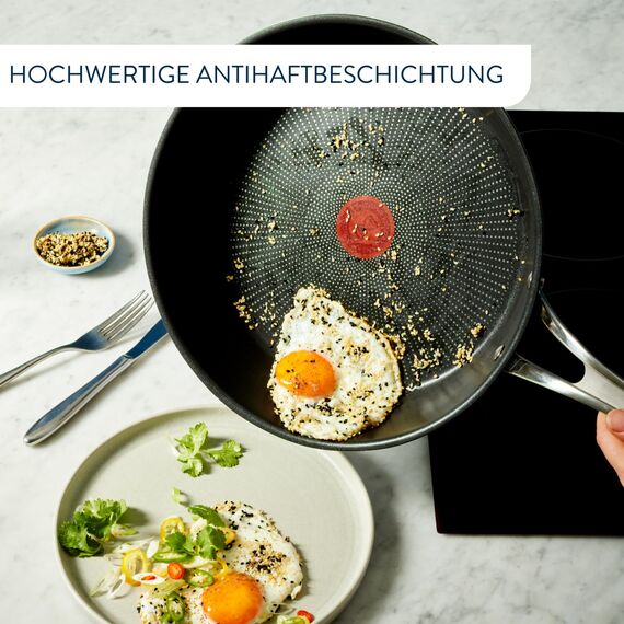 Jamie Oliver by Tefal Cook's Classics Bratpfanne 24 cm, Edelstahlpfanne Induktion mit Antihaftversiegelung, für alle Herdarten geeignet, backofenfest bis 210 Grad, genieteter Griff, E3060435
