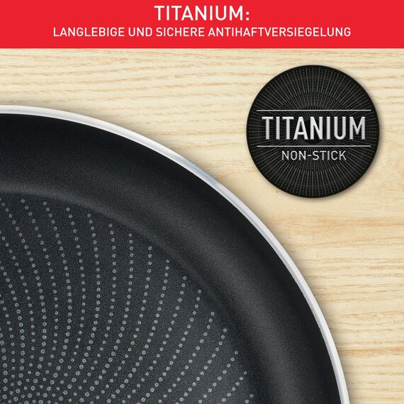Tefal Infinite Pfanne Induktion 30 cm, Bratpfanne mit Antihaftversiegelung, Thermo-Signal bei idealer Brattemperatur, einfache Reinigung, für alle Herdarten geeignet, Premium-Edelstahl, H81507