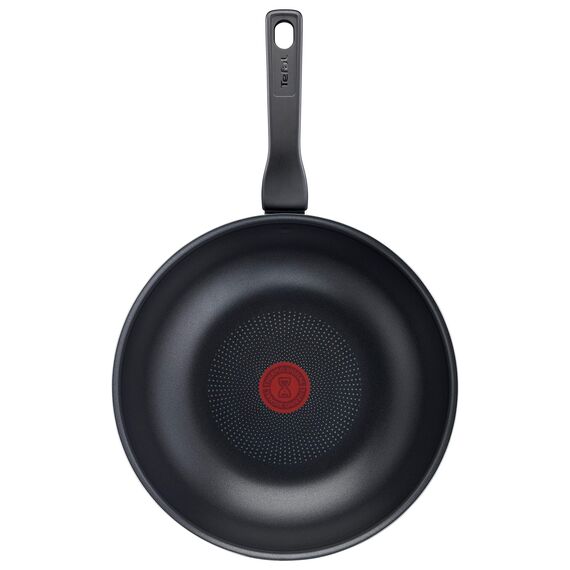 Tefal C38519 XL Force Wokpfanne 28 cm | Antihaftversiegelung | widerstandsfähig | robust | Thermo-Signal | Diffusion Base Pfannenboden | extra-breite Form | stabiler Griff | Schwarz
