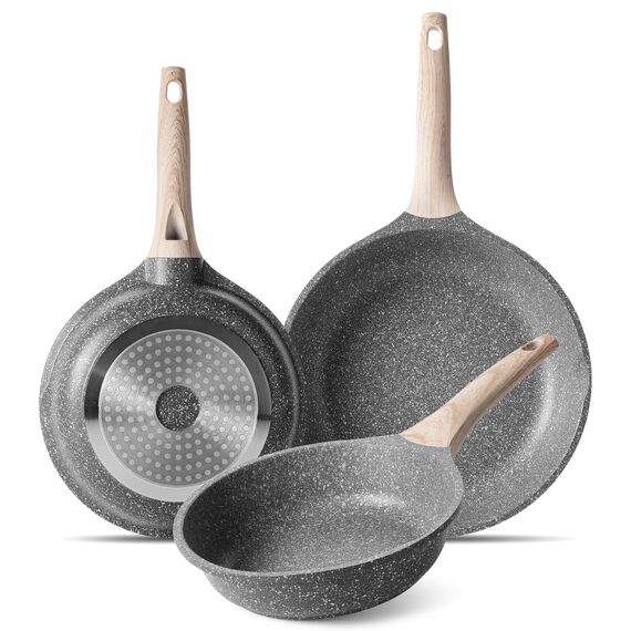 ZUOFENG Antihaft Pfanne Bratpfanne Beschichtet 20cm 24cm 28cm, Granit Pfannen Nonstick Frying Pan, Beschichtete Pfanne Für Gasherd Induktion