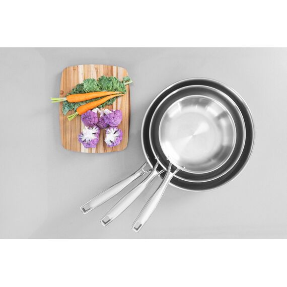 Tramontina Bratpfanne Grano, Ø 20 cm, Edelstahl, Induktion, Backofengeeigenet, spülmaschinengeeignet, Silber