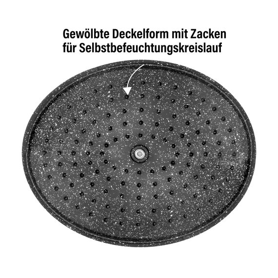 STONELINE Cocotte Bräter Induktion mit Deckel 32 cm, 6,6 L, Topf Antihaft Beschichtung mit echten Steinpartikeln, Bratentopf Schmortopf für alle Herdarten und Backofengeeignet, Farbe: Creme