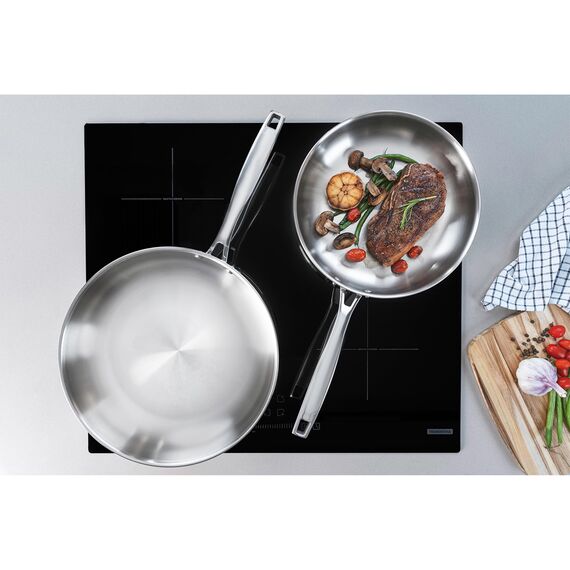 Tramontina Grano Bratpfanne, Ø 30 cm, Edelstahl, Induktion, ofenfest, spülmaschinengeeignet, große Edelstahlpfanne,scharfes und krosses Anbraten