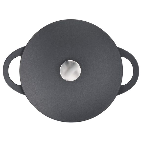TEFAL Trattoria Schmorpfanne 28 cm hoher Rand, Servierpfanne Induktion aus Aluguss mit Gussdeckel, Antihaft-Beschichtung, gute Wärmespeicherung, backofengeeignet, für alle Herdarten geeignet, E21872