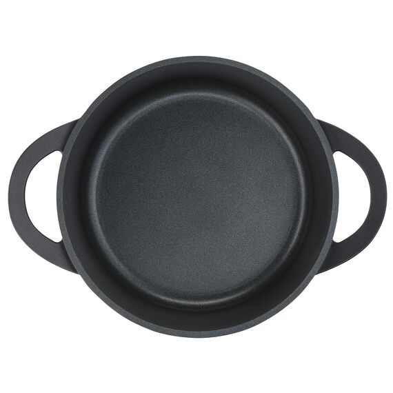 TEFAL TRATTORIA Schmortopf 24 cm, Bräter aus Alugus, antihaft beschichteter Topf, gute Wärmespeicherung, Schmorgerichte, Bratentopf, für alle gängigen Herdarten geeignet, Induktion, schwarz, E21846